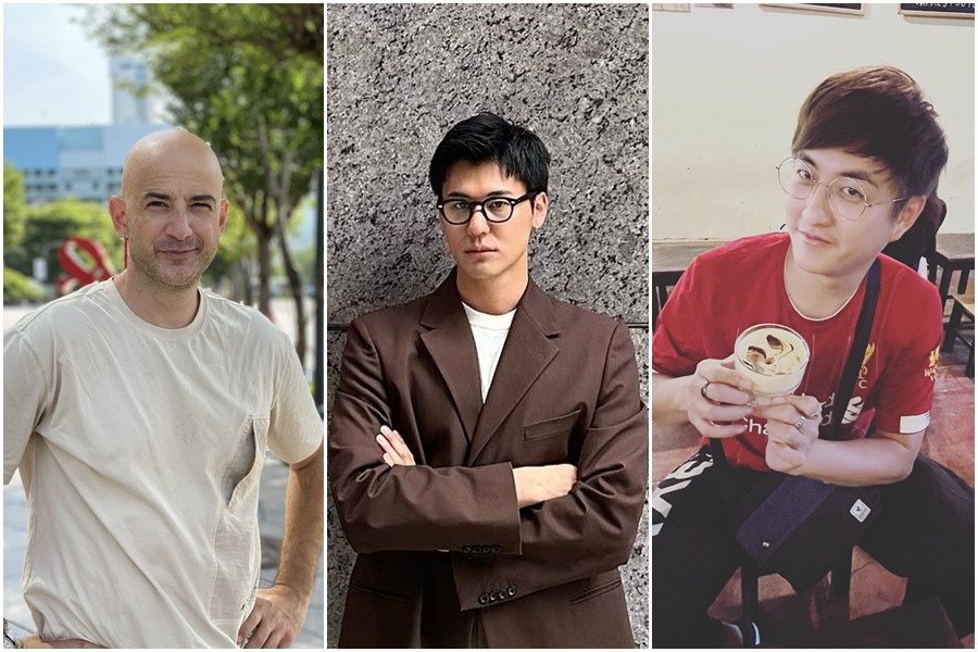 吳鳳（左起）、風田、黃靖倫都因為疫情很久沒見到遠方的家人。（合成圖，翻攝臉書）