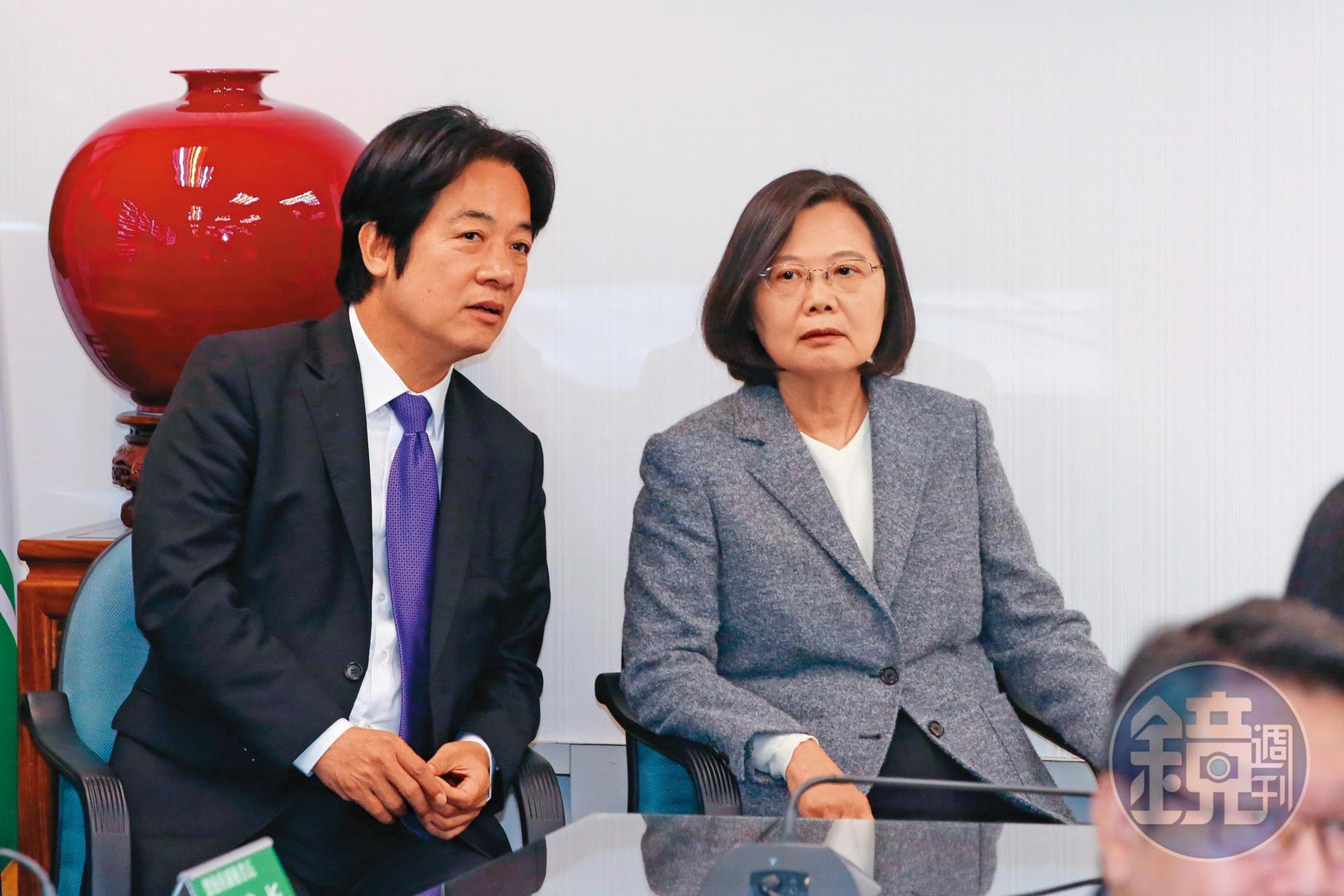 賴清德入主黨中央後，執政團隊將打破過去「英蘇體制」模式，黨部參與度料將提高。