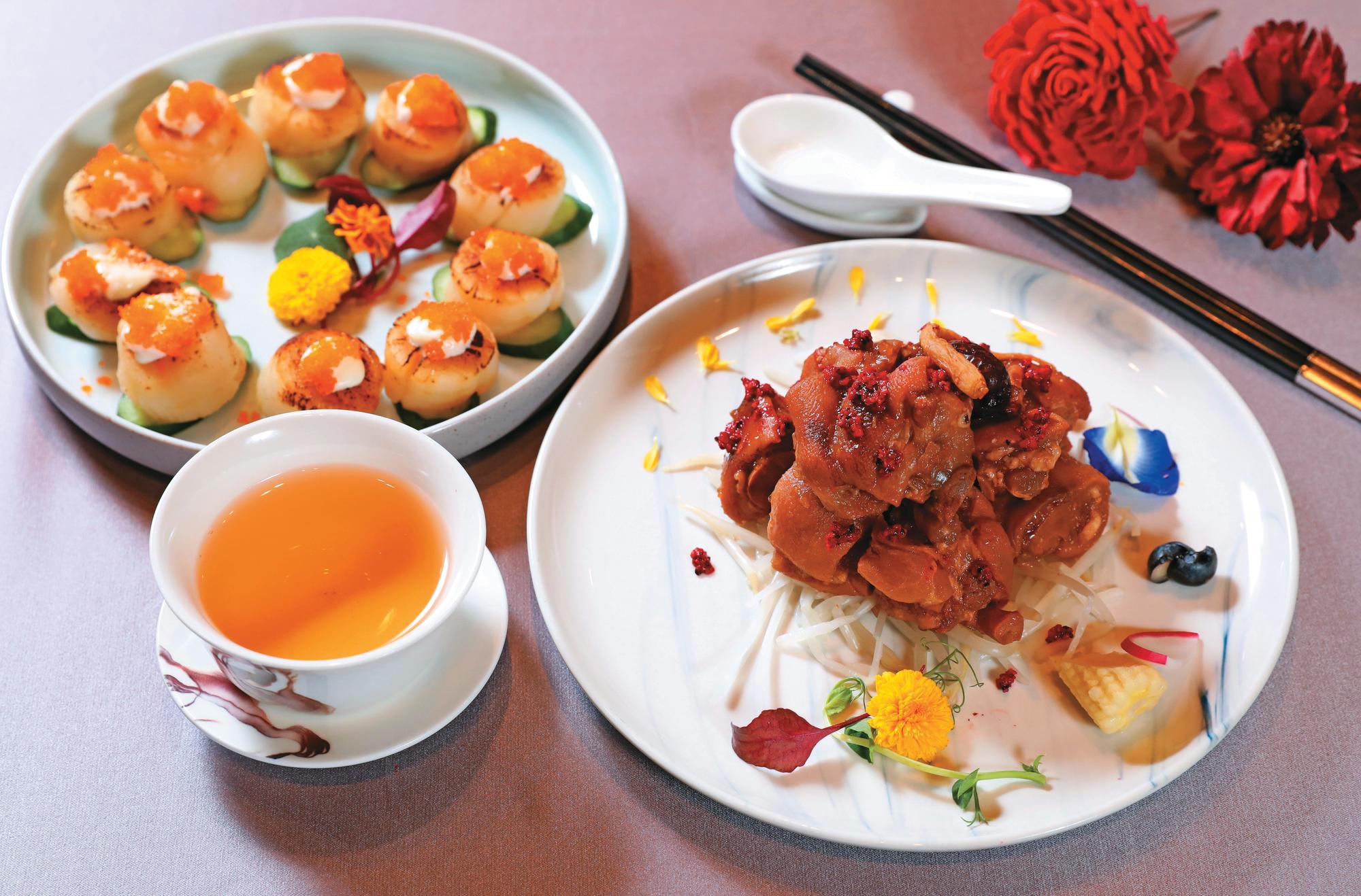 和逸飯店.桃園館前菜以創新客家料理手法製作,連擺盤也頗具巧思。