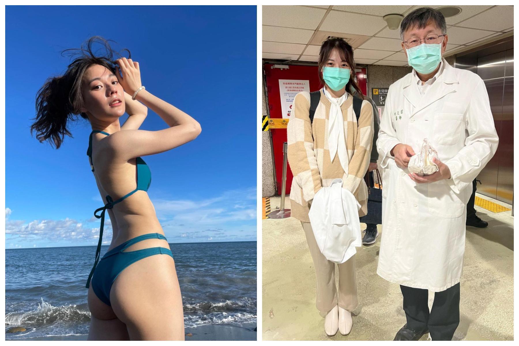 小馮在台大醫院捕獲柯文哲。(翻攝 spottedclaw0415 IG)