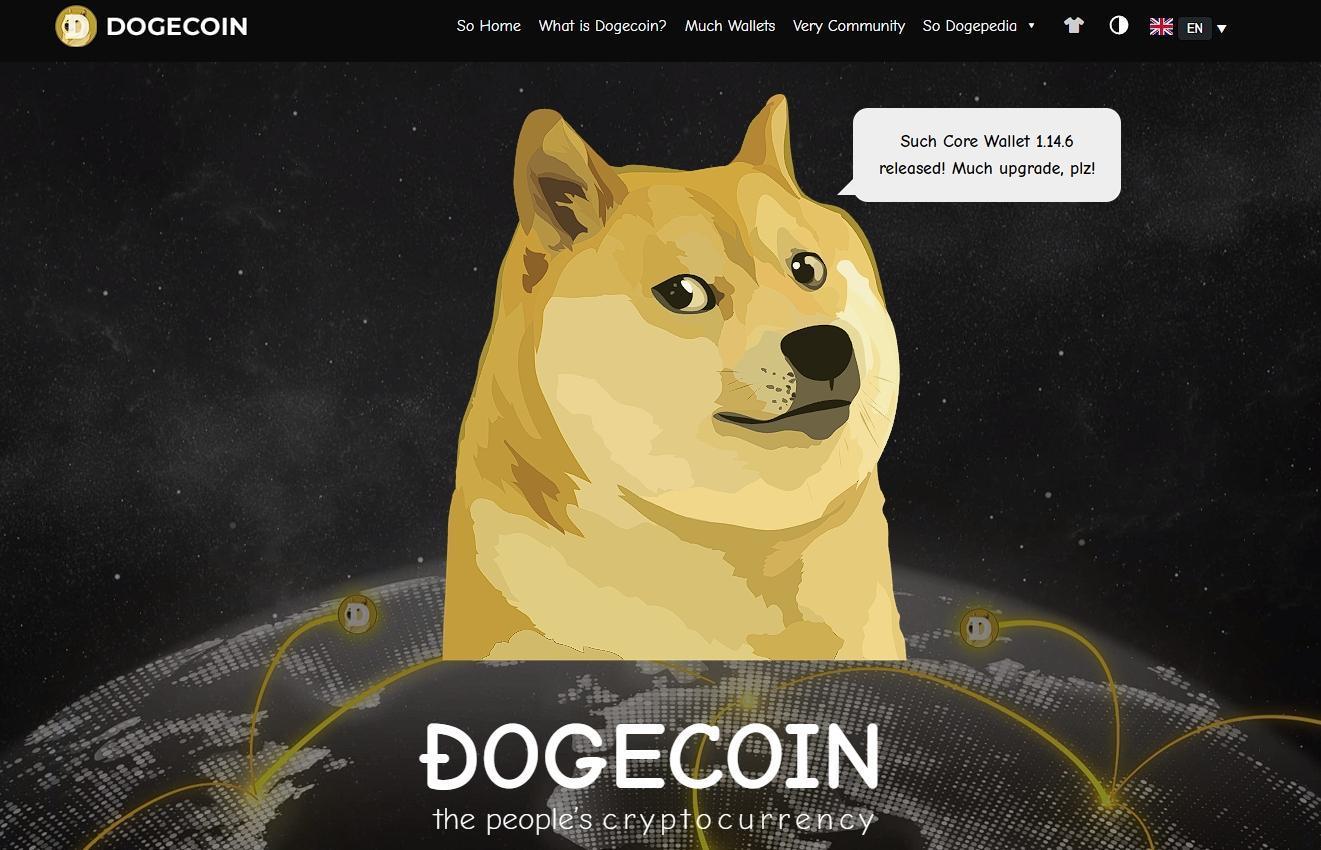 柴犬迷因哏圖「Doge」相當知名，甚至還被做成狗狗幣。（翻攝自狗狗幣網站）