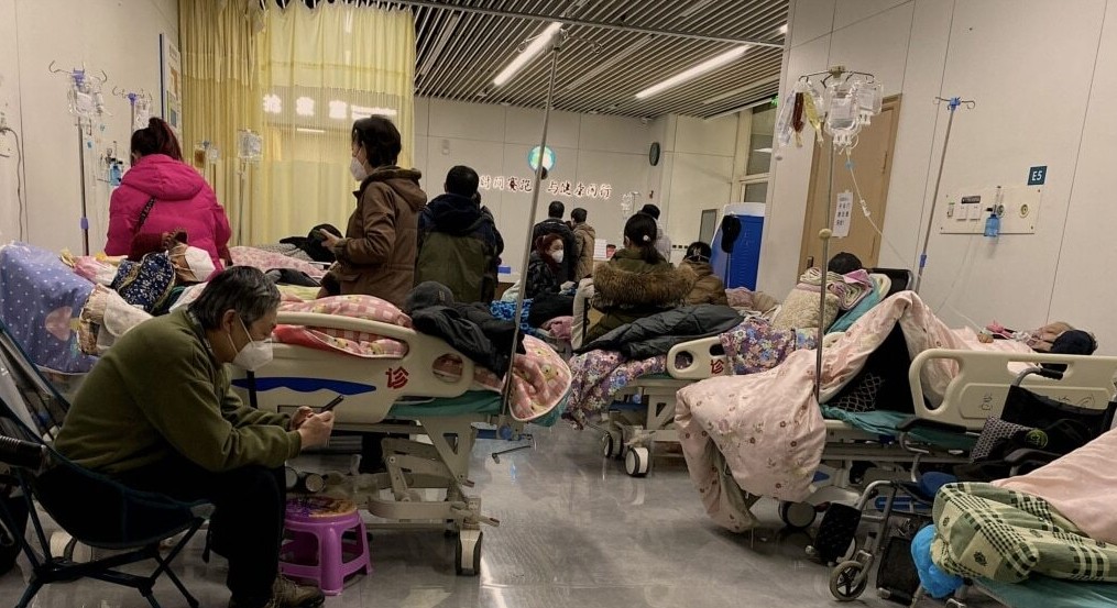 中國現在疫情再度加劇。(翻自《美國之音》)
