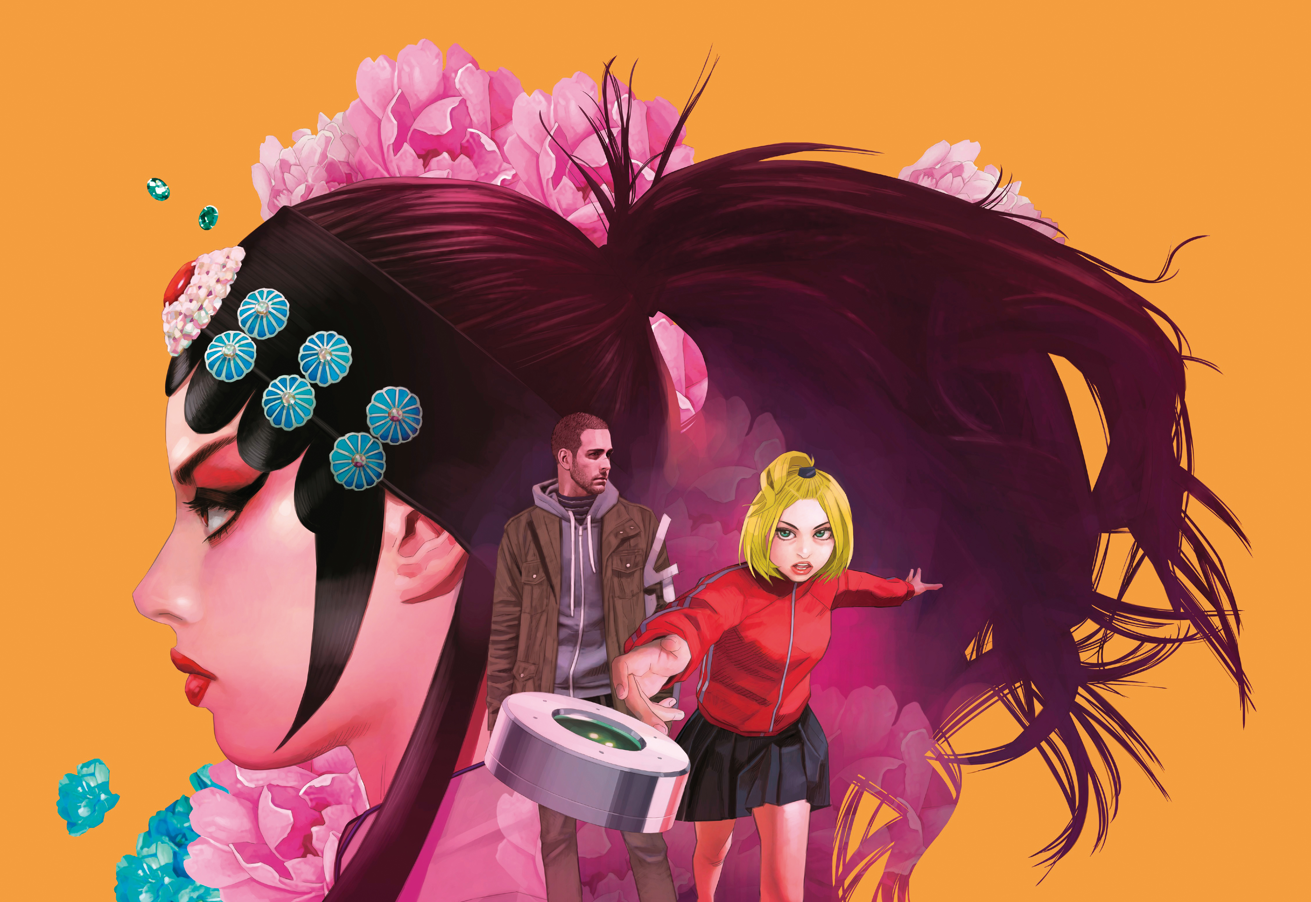 常勝耗時近3年創作《閻鐵花》（圖），描繪京劇女伶成為超級英雄，去年12月發行第3集單行本，宣告完結。（大辣出版提供）