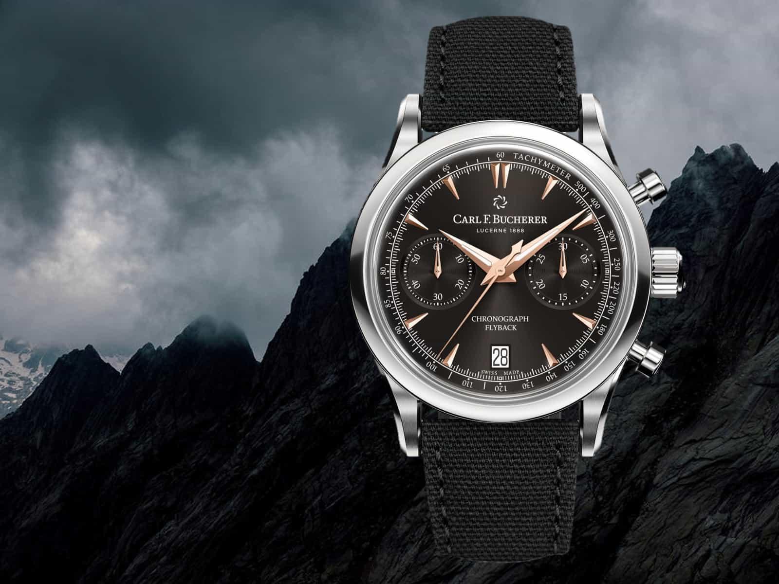 CARL F. BUCHERER 寶齊萊 Manero Flyback 40 功能:時、分、小秒針指示;飛返計時碼錶;日期顯示 機芯:自動上鏈機芯 定價:約NT$220,000。