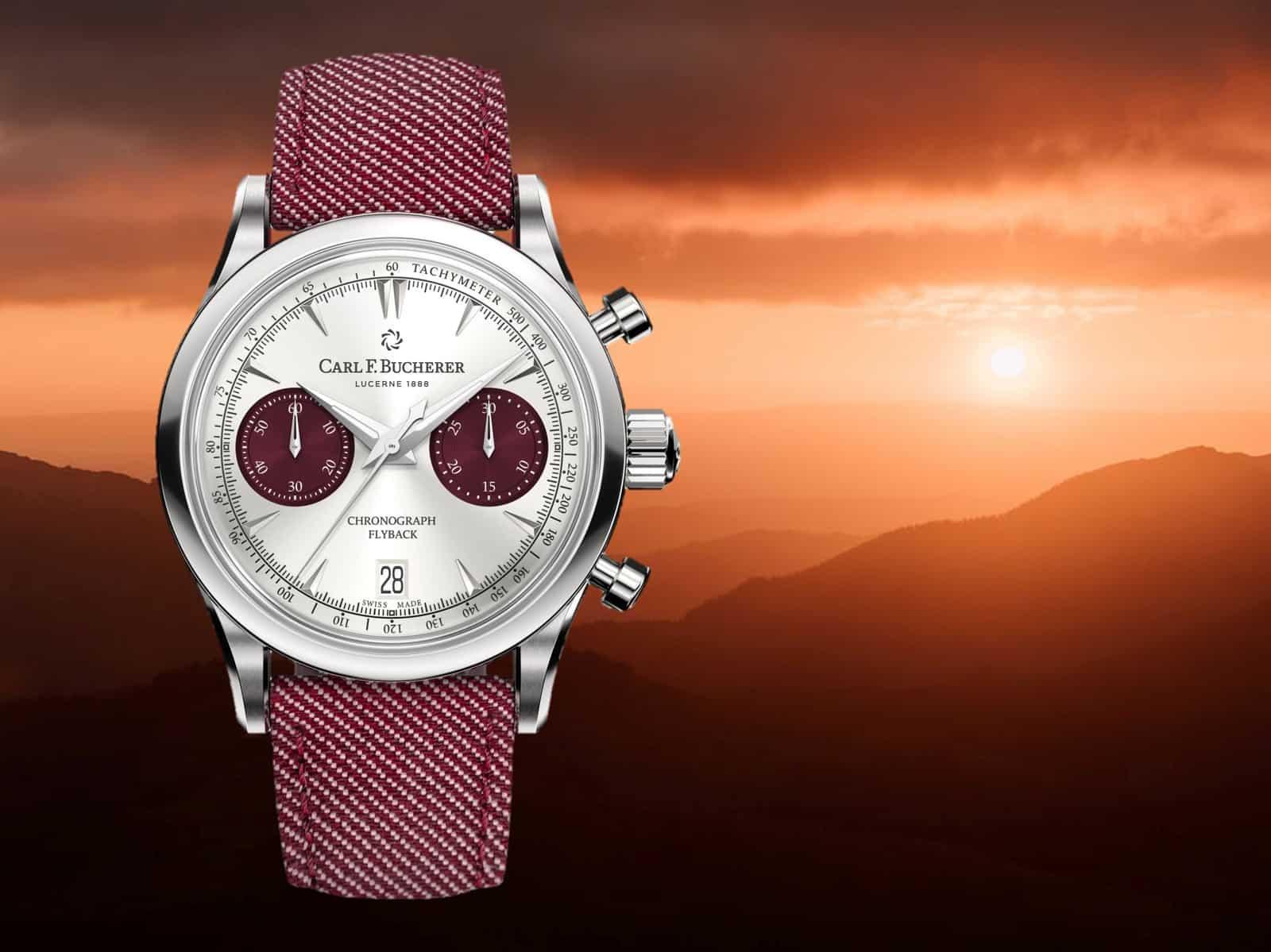 CARL F. BUCHERER 寶齊萊 Manero Flyback 40 功能:時、分、小秒針指示;飛返計時碼錶;日期顯示 機芯:自動上鏈機芯 定價:約NT$220,000。