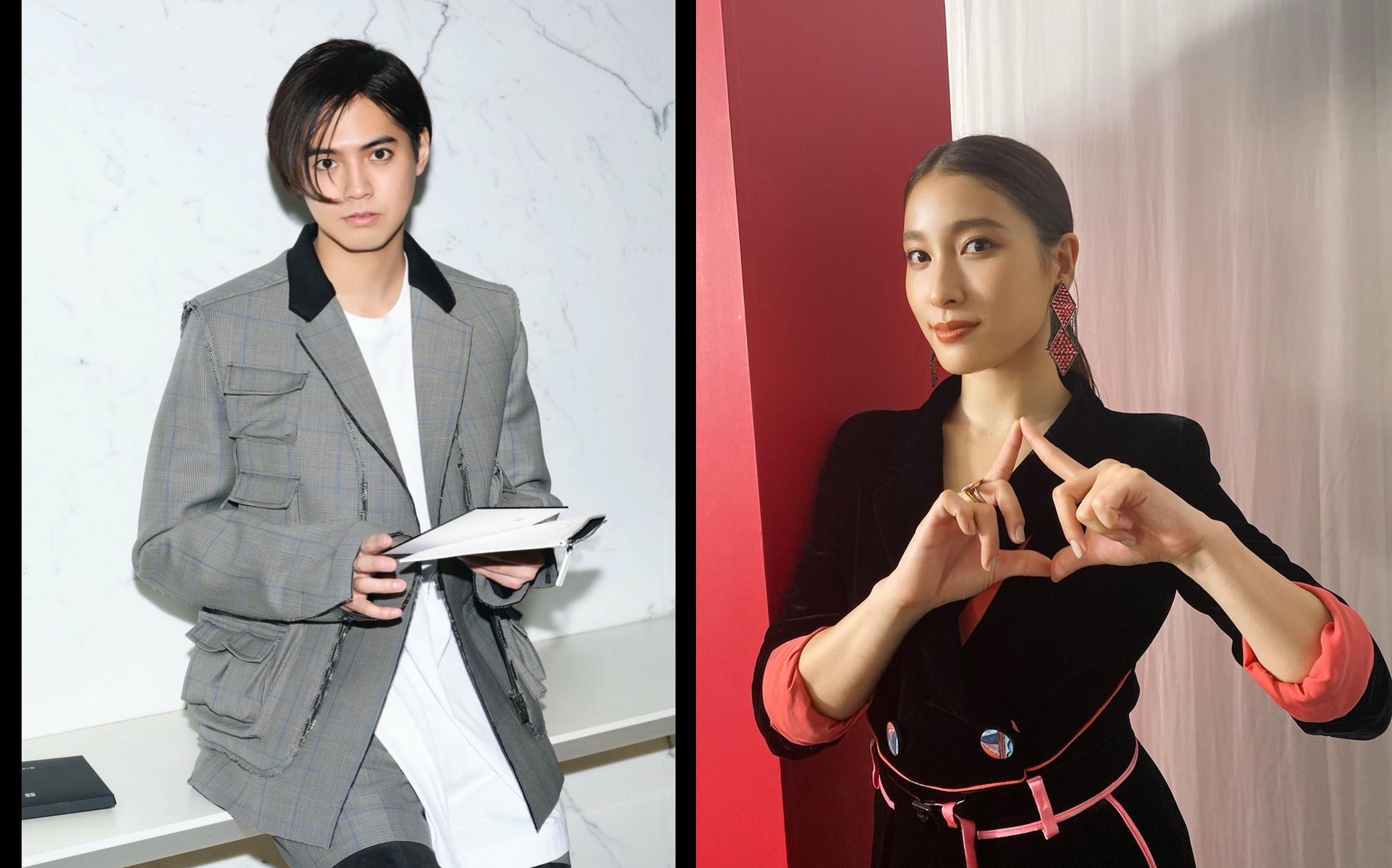 片寄涼太（左）與土屋太鳳宣布結婚，土屋太鳳開心分享已經懷孕。（翻攝片寄涼太、土屋太鳳IG）