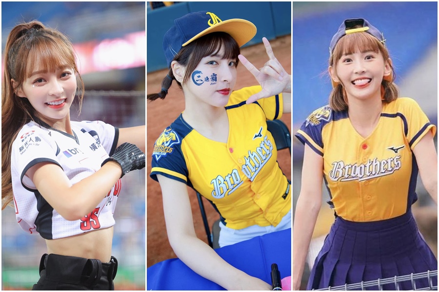 不少啦啦隊員身分斜槓，林襄（左起）、峮峮、粿粿都有不同發展。（翻攝臉書）
