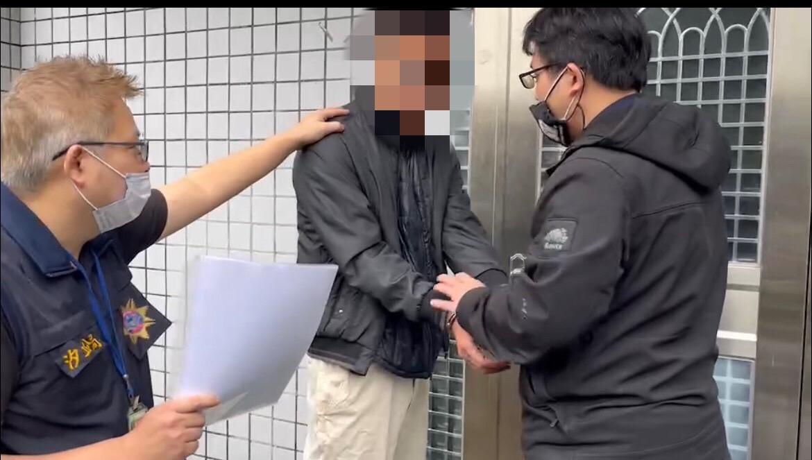警方逮捕違反跟騷法的林男。(警方提供)