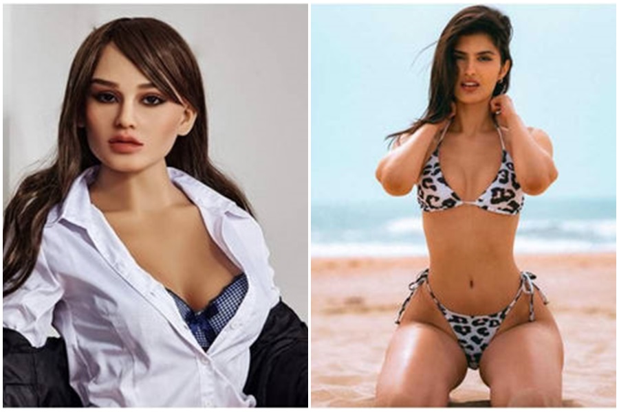 以色列一名辣模傻眼自己成性愛娃娃。（翻攝自yaelaris IG）