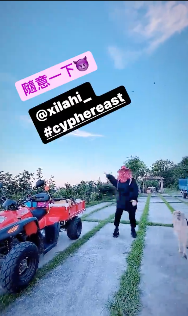 張惠妹回台東跟著媽媽、妹妹們參與農作，包頭包臉是標準裝扮。（翻攝自張惠妹IG）