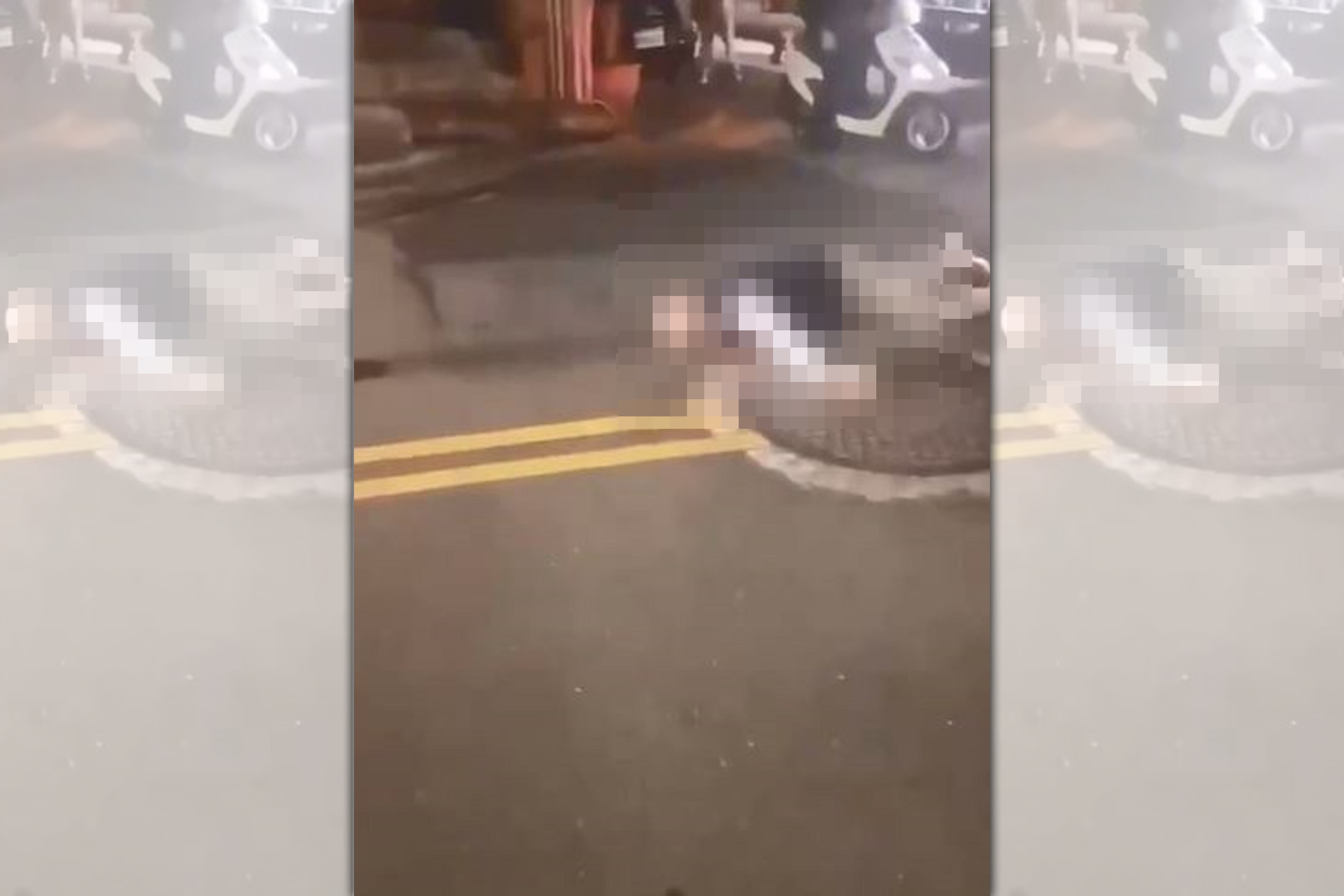 「黑人」郭信一遭當街射殺。（翻攝自記者爆料網）