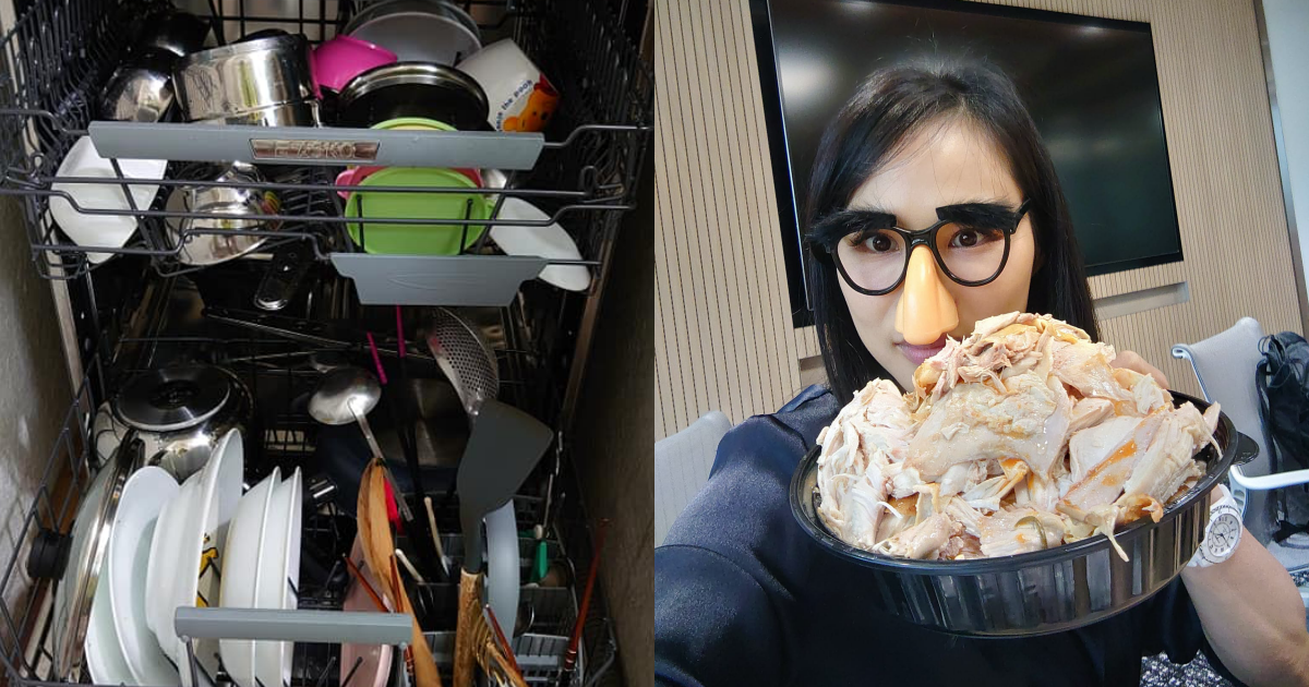 宅女小紅忘了開洗碗機清洗，老公竟直接將碗拿給兒子用，讓她崩潰喊「太噁心了」。（翻攝自宅女小紅臉書）
