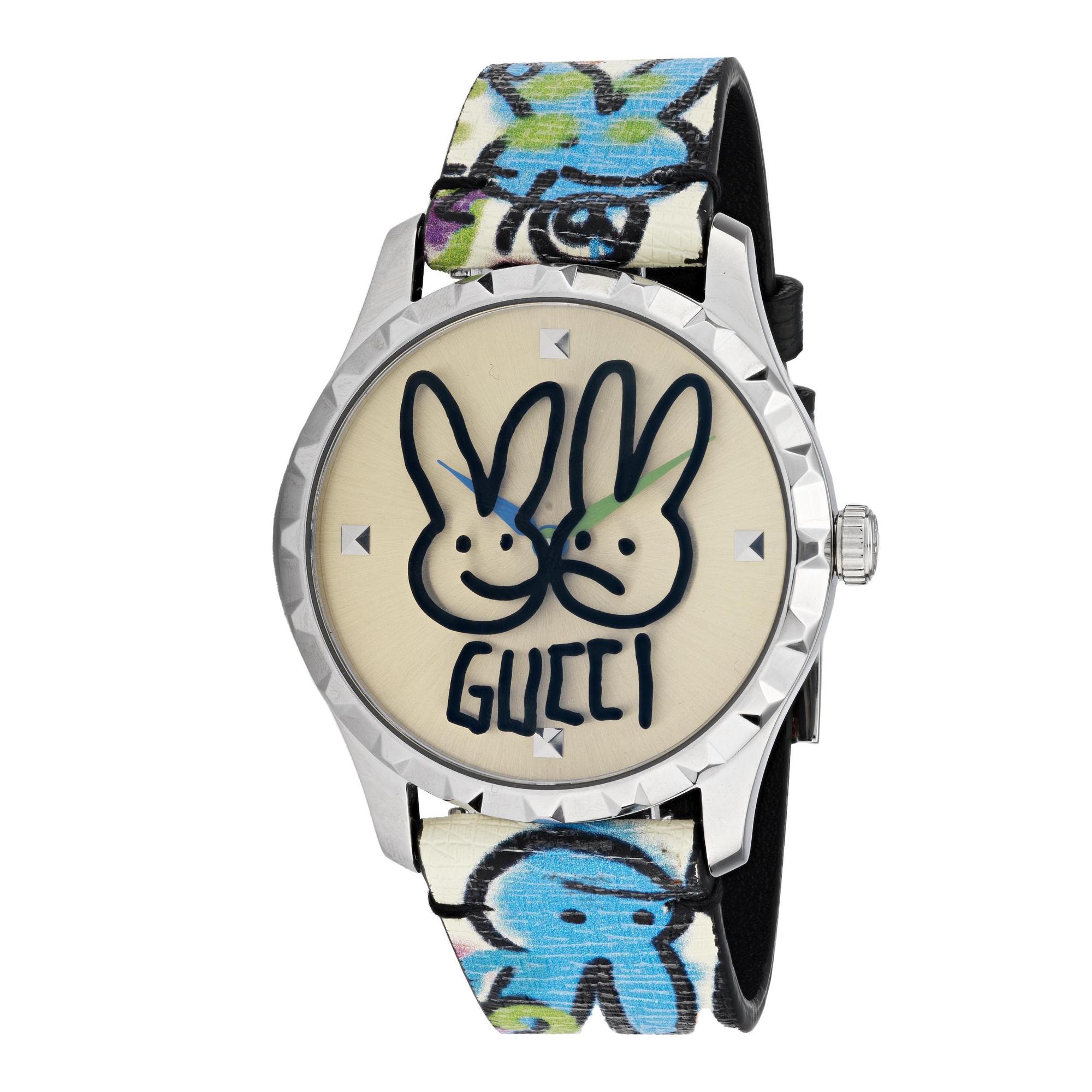 GUCCI兔年主題限定系列印花錶。NT$35,000(古馳提供)