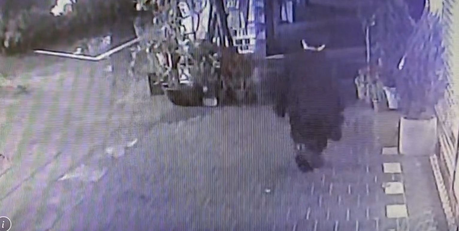 男子飲酒後不勝酒力，走路搖晃，醉倒在路邊。（翻攝畫面）