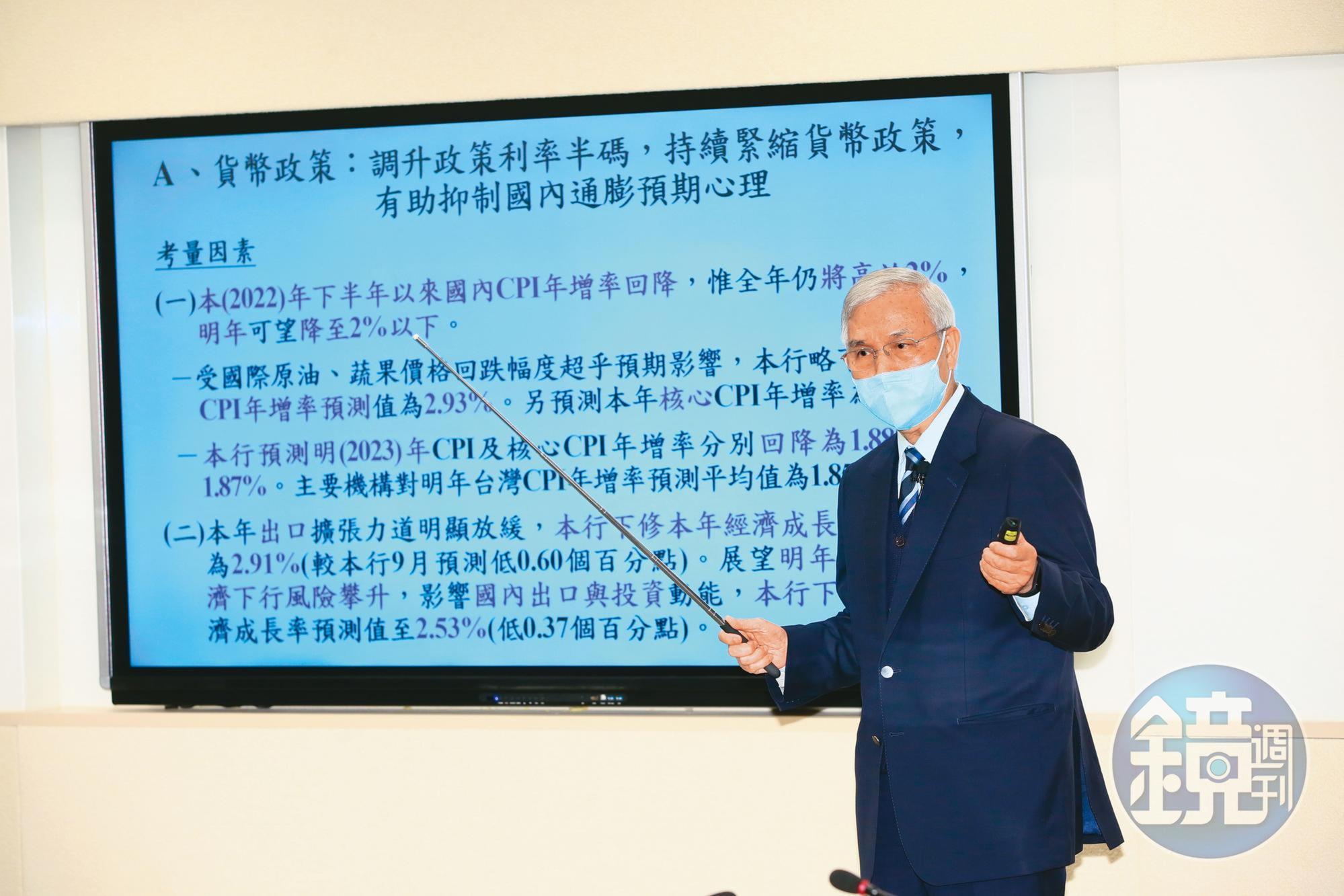 央行貨幣政策緊縮、限貸令如同緊箍咒,箝制市場量縮價跌。圖為央行總裁楊金龍。