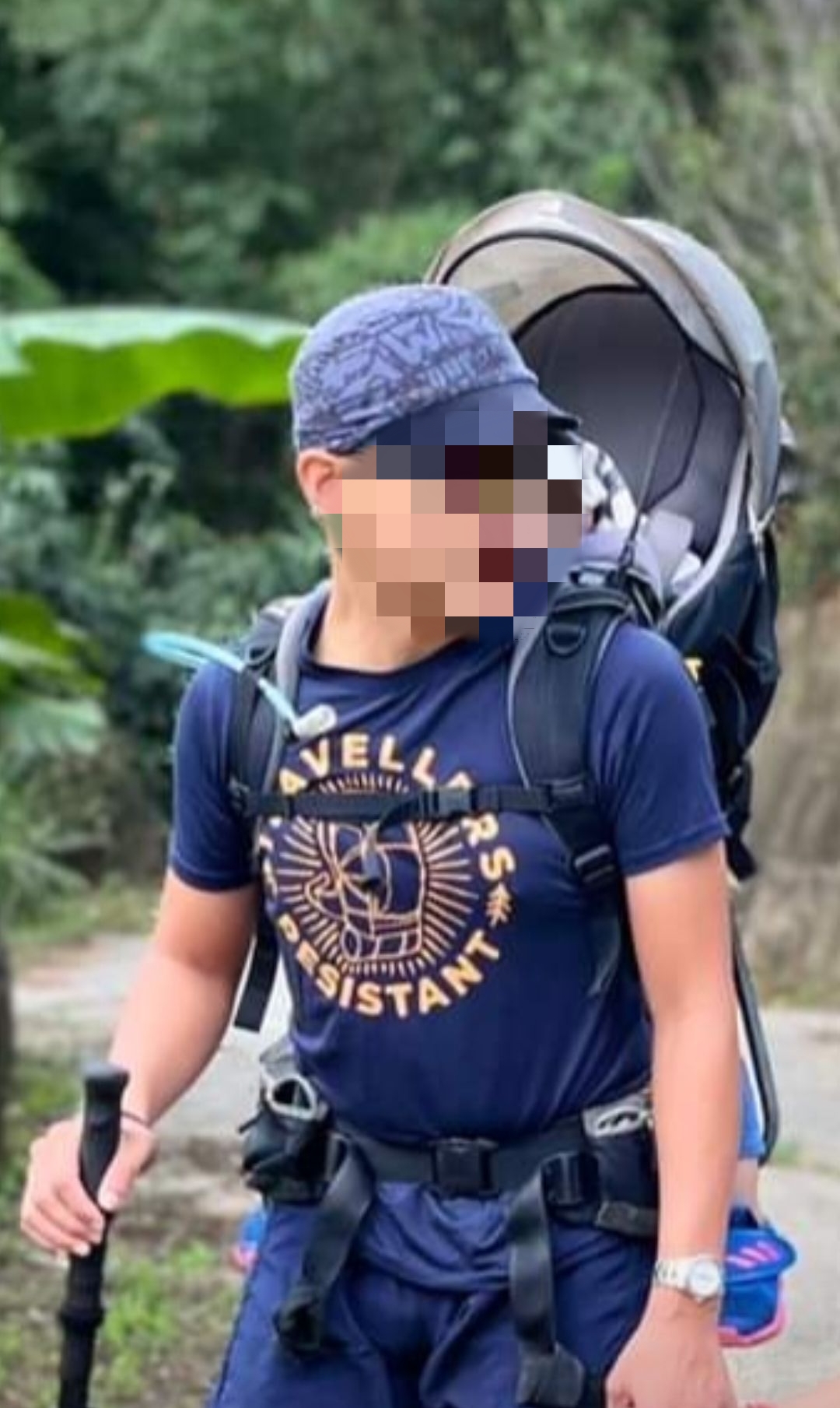 陳姓組長熱愛登山,除了追劇,也常利用上班時間在操場跑步健身。(讀者提供)