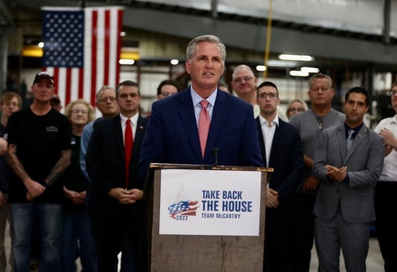 眾議院多數黨領袖麥卡錫經過6輪投票仍競選議長失利。(翻攝Kevin McCarthy Instagram)