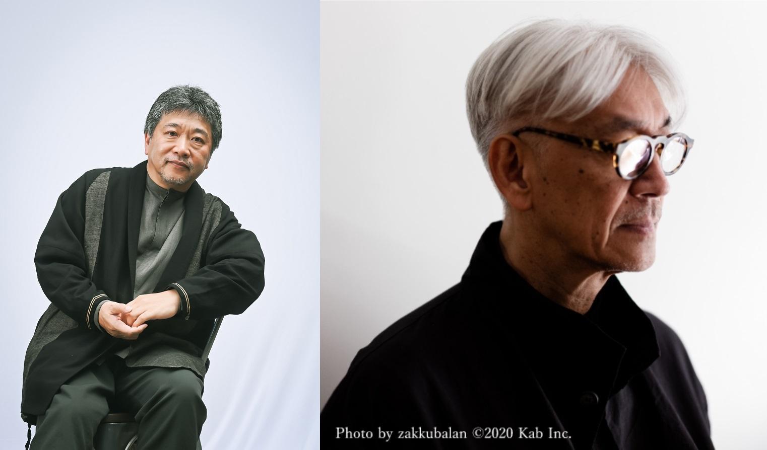 是枝裕和（左圖）今年6月將推出新電影《怪物》，首次請到坂本龍一打造配樂。（左圖金馬執委會提供，右圖翻攝自《怪物》官方Twitter）