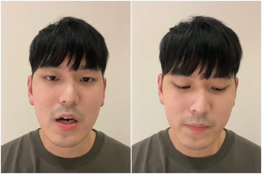 小甜甜尪深夜PO的回擊影片照稿唸不斷偷瞄，被網友酸「你跟宋牧師一樣照稿演出嗎？」（翻攝臉書）