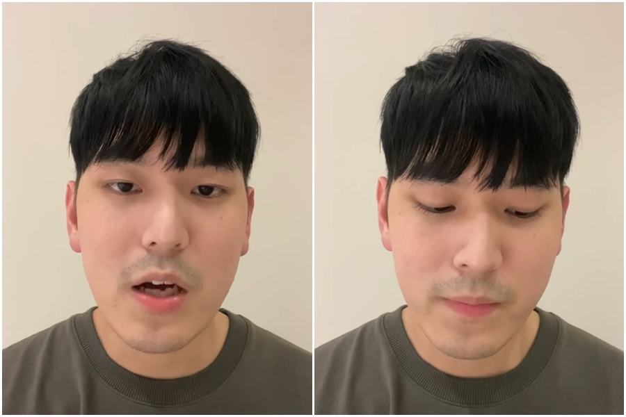 小甜甜尪深夜PO的回擊影片照稿唸不斷偷瞄，被網友酸「你跟宋牧師一樣照稿演出嗎？」（翻攝臉書）