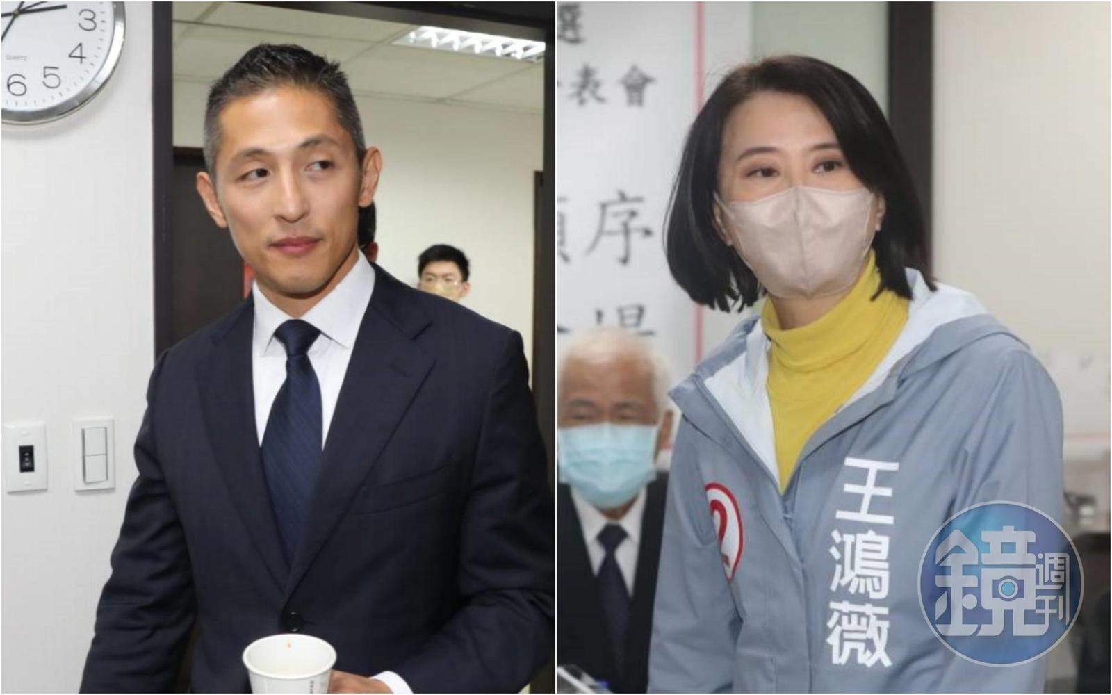 吳怡農(左)直言王鴻薇(右)點名蔡培慧來回應補助款的說法很奇怪。(本刊資料照)