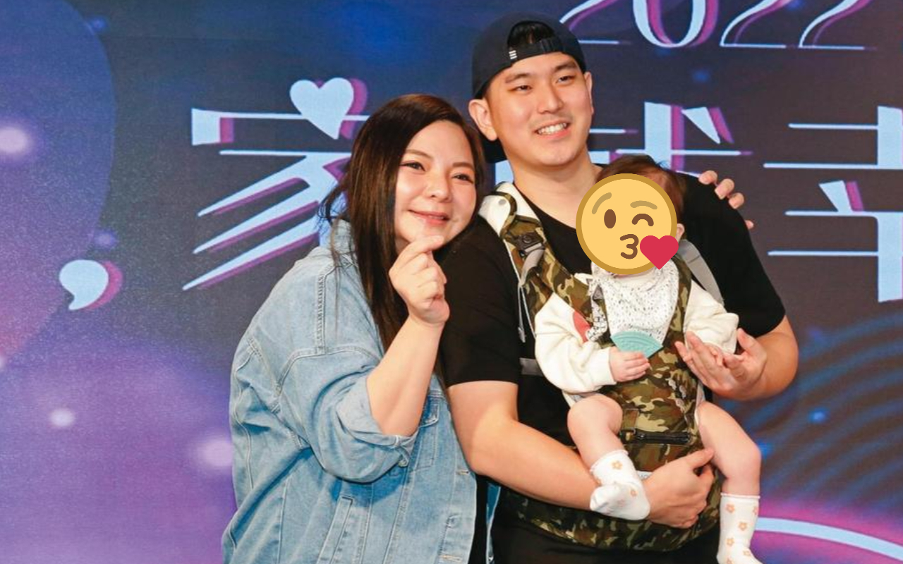 小甜甜(左)2021年1月閃嫁小13歲的宋晉賢(右),半年便生下女兒。