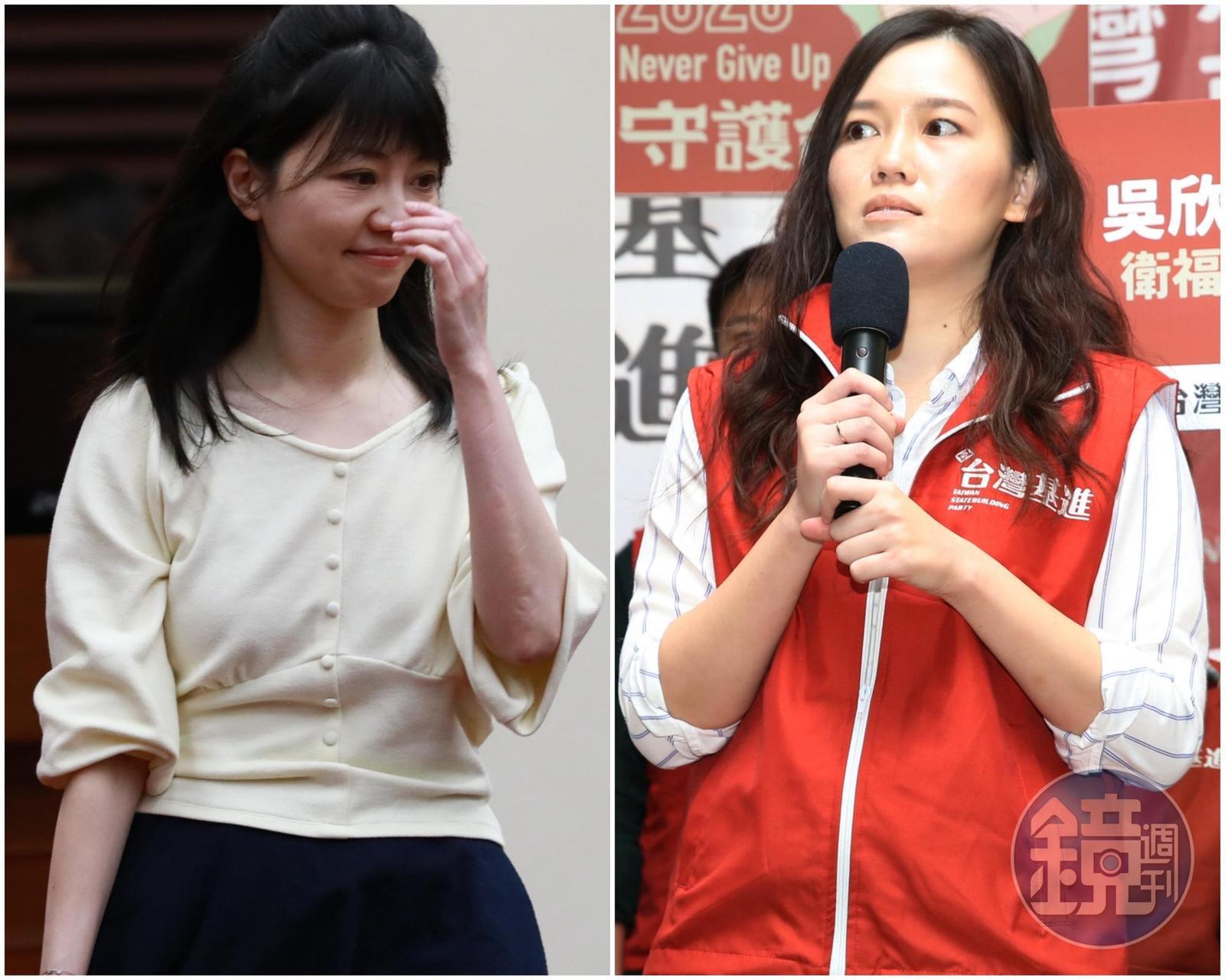 台灣基進吳欣岱(右)可能將在2024挑戰港湖區立委,若最終她參選,現任民進黨立委高嘉瑜(左)將首當其衝。(合成照,本刊資料照)