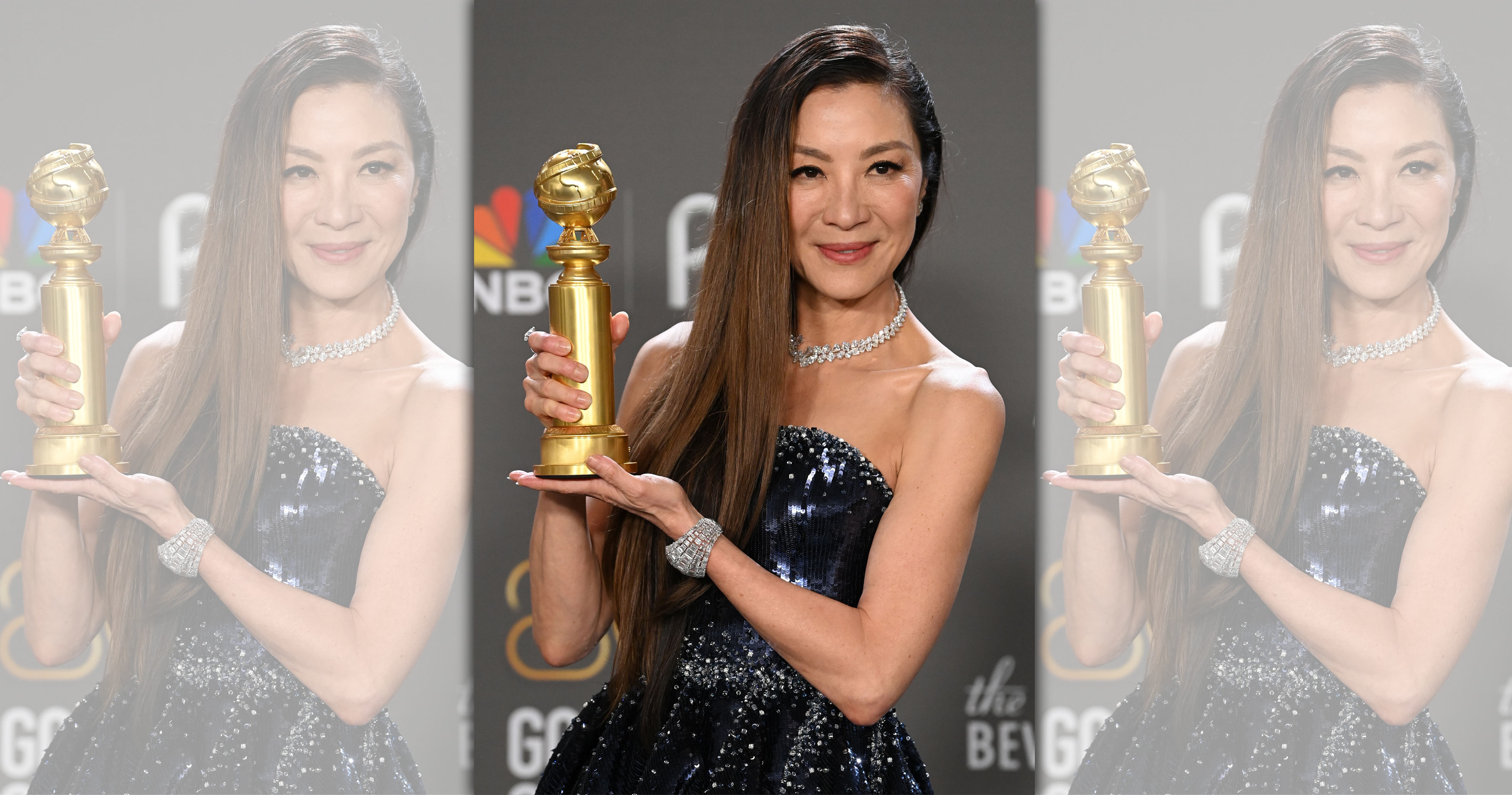 楊紫瓊不負所望，笑傲金球舞台，摘下音樂喜劇類影后。（東方IC）