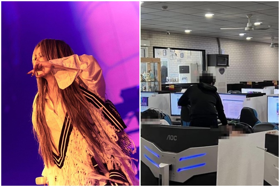 阿妹將至高雄開唱，卻有網友發現，一名男子一次開了21台電腦，所有電腦的螢幕都是購票頁面。（翻攝自阿妹臉書、爆料公社）