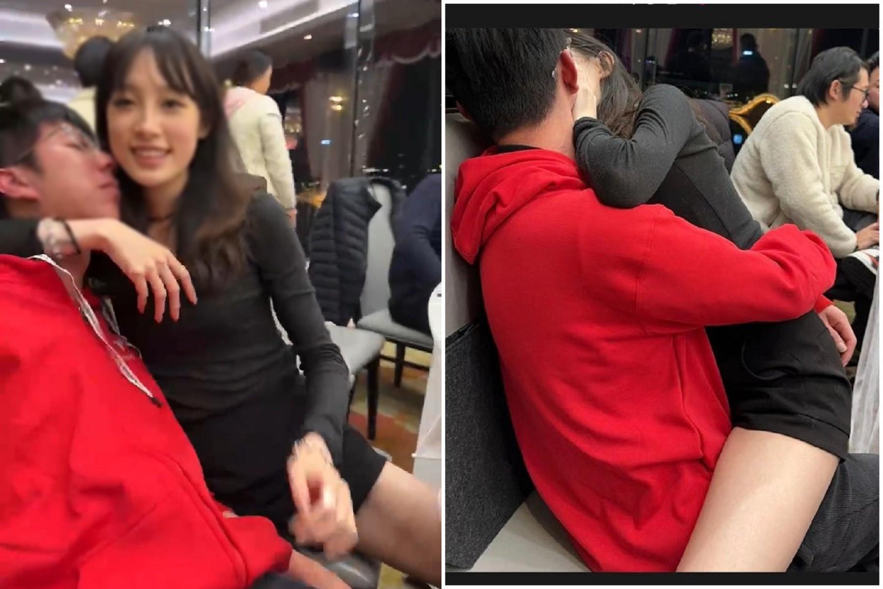中國特斯拉車友吃尾牙，正妹讓人高潮了！當眾「撿屍」還流白色液體。（翻自微博）