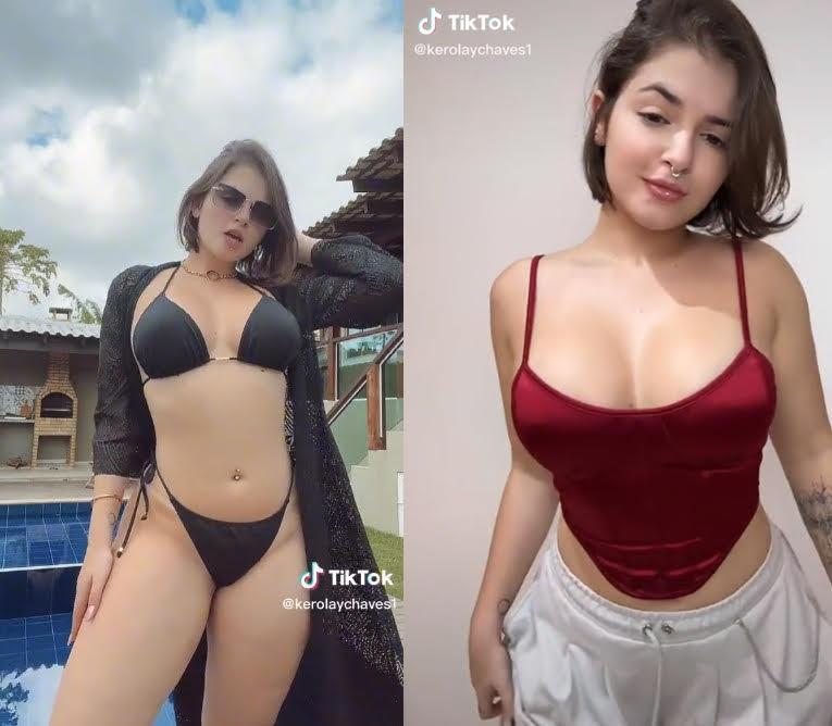 網美克蘿蕾去年重建處女膜,自稱為「OnlyFans上的最後一個處女」爆紅。(翻攝抖音@kerolaychaves1)