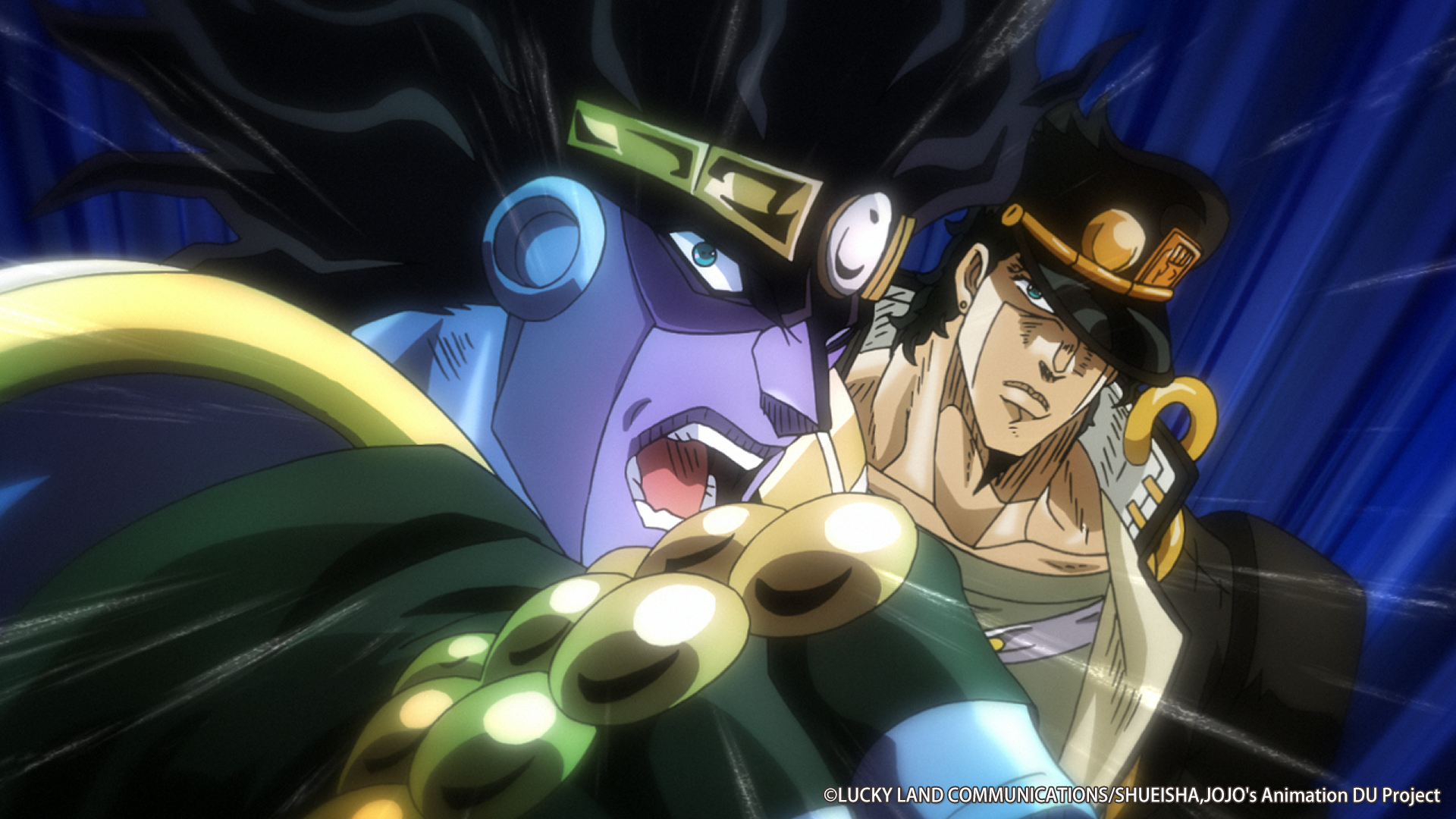 日本動漫《JoJo的奇妙冒險》角色「空條承太郎」（右）的台灣中文配音員竟遭死亡威脅，法院判決近日出爐了。（翻攝自木棉花臉書）