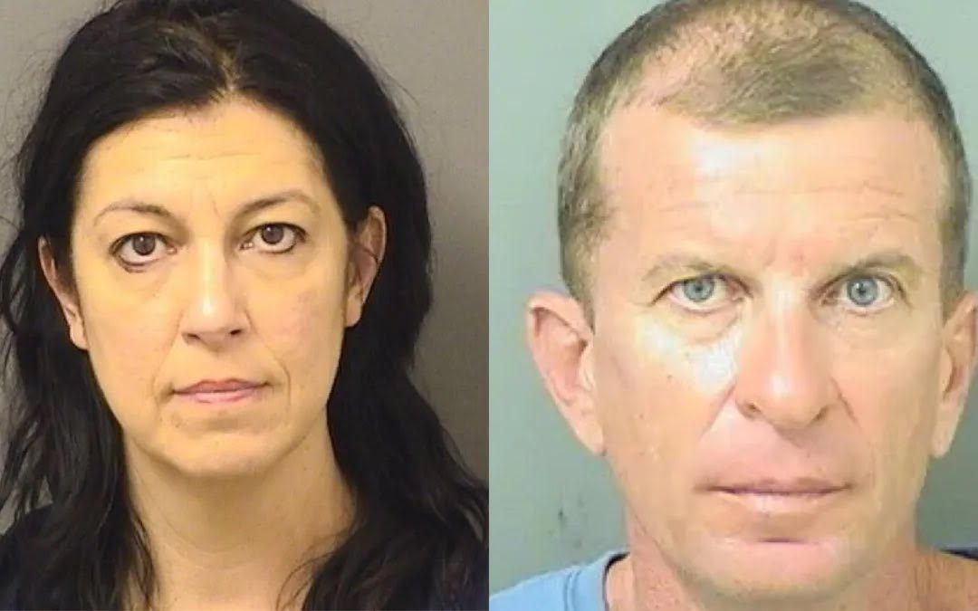 美國一名代課老師海耶斯（左）竟試圖將女學生騙到男友希克林（右）家中，好讓男友染指未成年少女。（翻攝推特@whereisthebuzz）