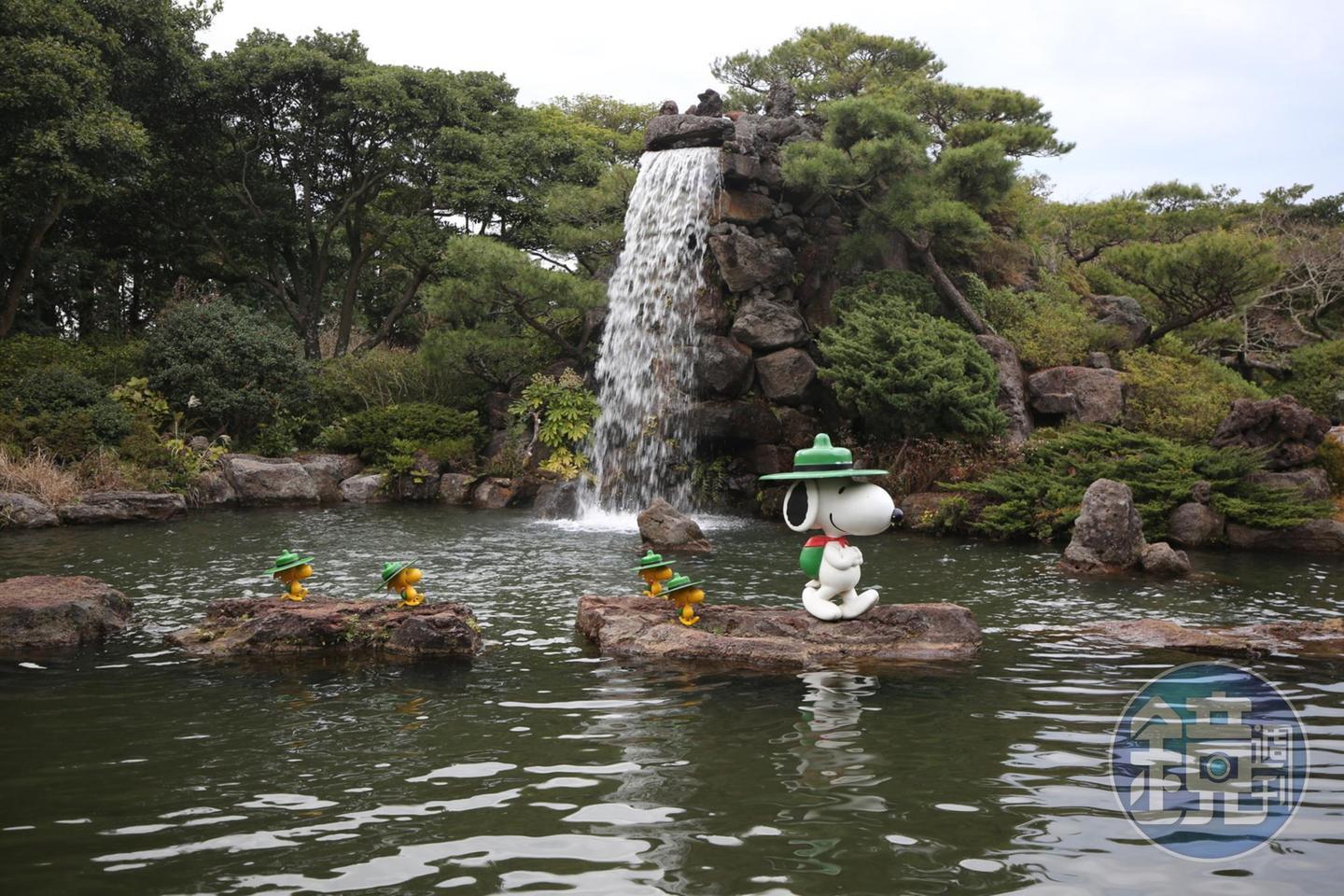 史努比庭園的戶外場景,融入濟州島的自然景觀設計。