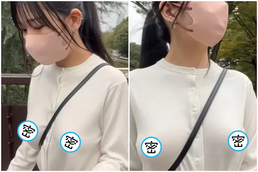 日本一名正妹最近推出新無罩影片，僅是逛個公園，就讓大票網友暴動。（翻攝自ゆい散歩YouTube）