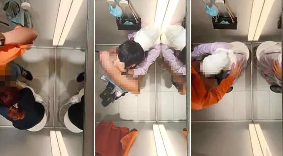社群上流出畫面,包含至少2對情侶在試衣間裡做愛。(翻攝自推特)