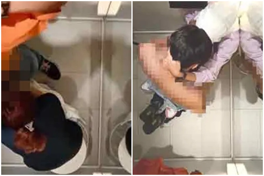 社群上流出畫面，包含至少2對情侶在試衣間裡做愛。（翻攝自推特）