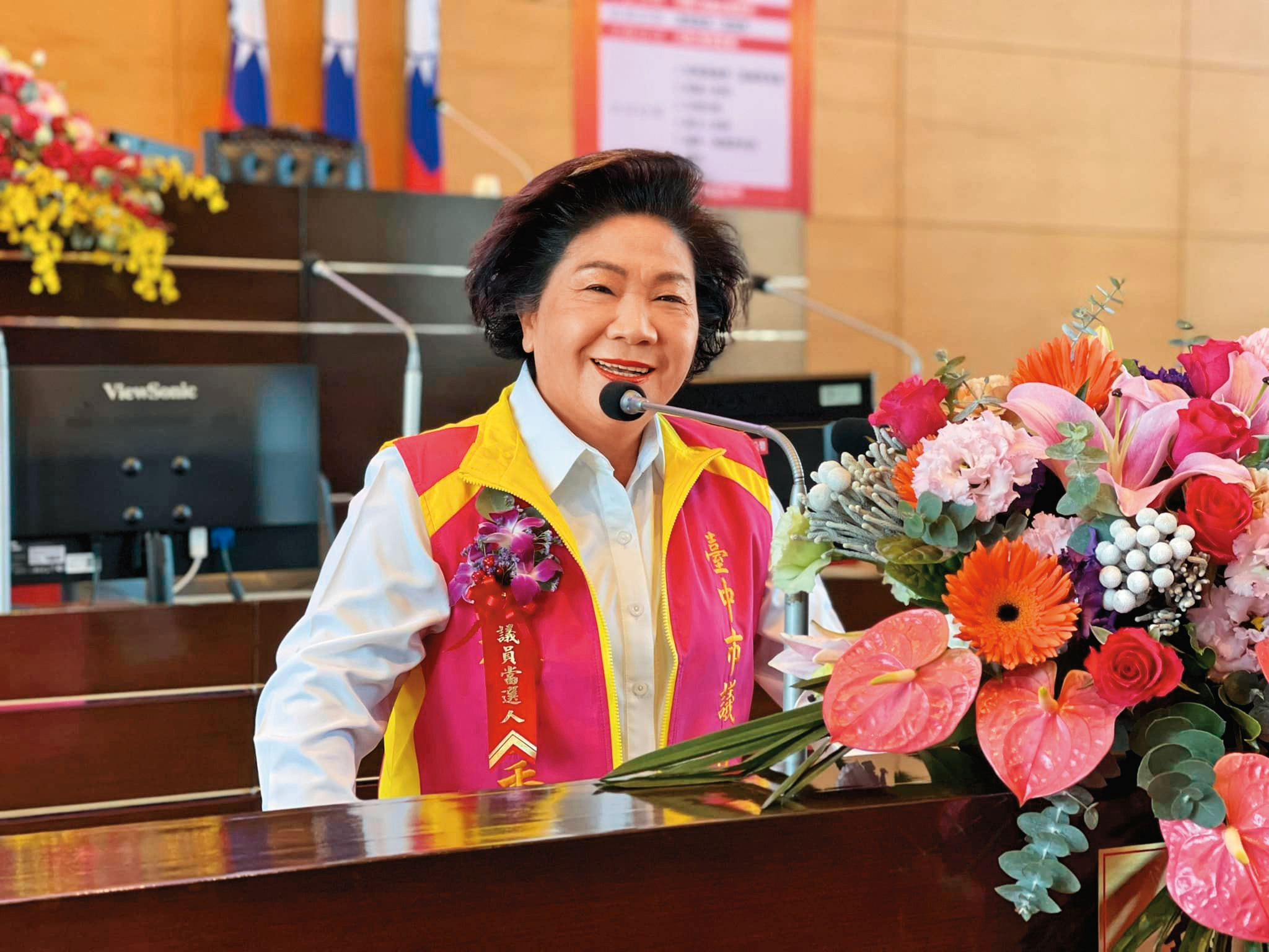 成功連任的6連霸台中市議員林碧秀，遭控占據他人土地。（翻攝林碧秀臉書）