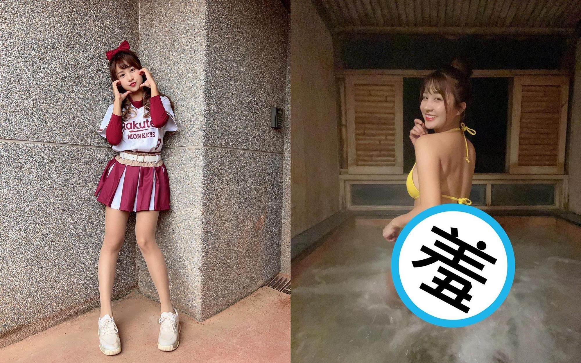 啦啦隊女神邱紫庭在IG秀泡湯辣照引關注。(翻攝邱紫庭IG)