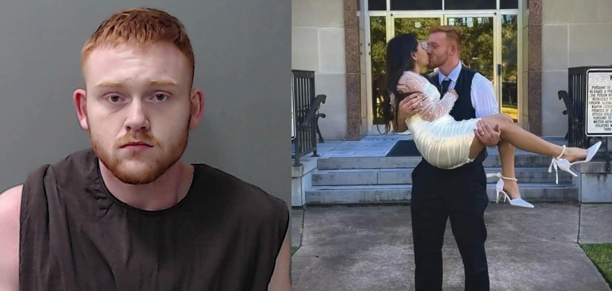 美國德州傳出新婚4個月的少婦狄亞茲（右圖女）遭丈夫迪庫斯（左圖）斬首，對照結婚當天甜蜜照讓人不勝唏噓。（翻攝推特@KBTXRusty、@ElInformeNica）