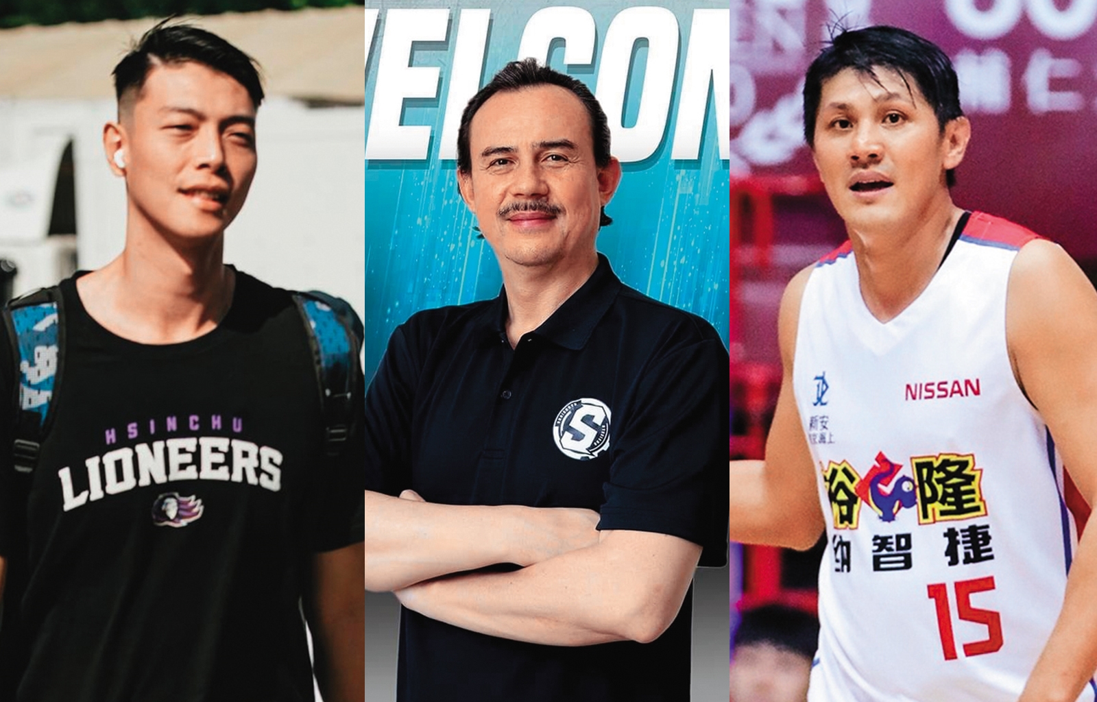 職籃球星場上表現精采，場外的私生活也多次成為話題焦點。左起潘冠翰、鄭志龍、周士淵。（翻攝自臉書、IG）