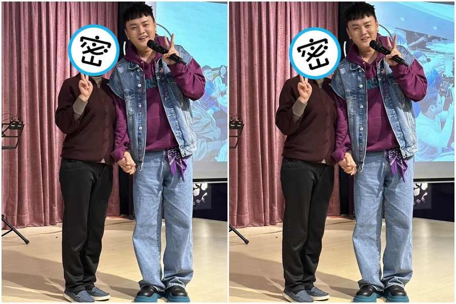 網紅鳳梨的媽媽為了追星許富凱，特地南下跑去別人的尾牙。（翻攝自吳泓逸臉書）