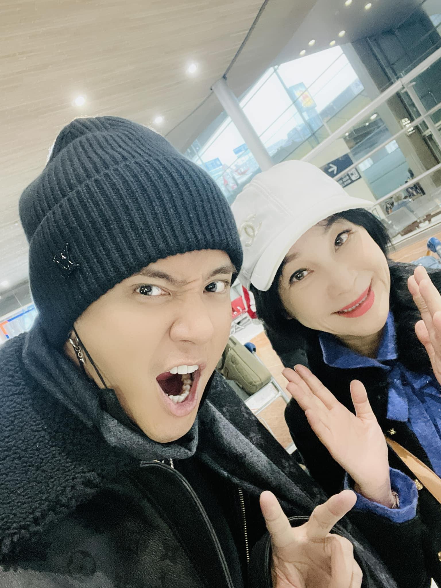 吳淡如在巴黎機場遇到羅志祥。（翻攝吳淡如臉書）