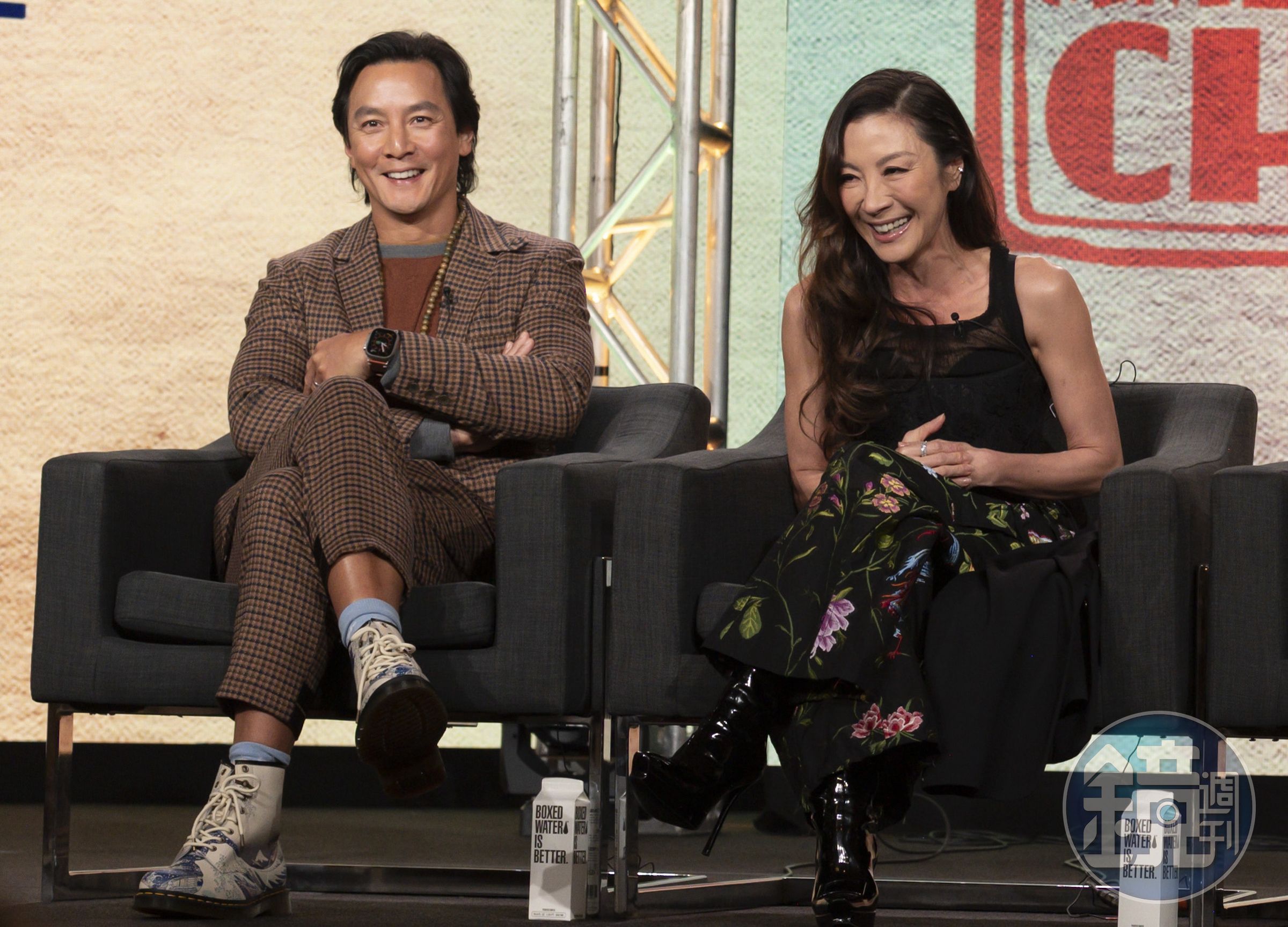吳彥祖（左）、楊紫瓊（右）首次同台介紹《美生中國人》。（Disney+提供）