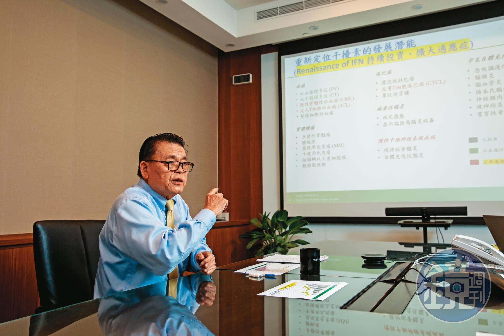 新藥百斯瑞明適應症超過20種，林國鐘看好繼「紅血球增多症」之後，「血小板增多症」有望拿下第2張藥證。