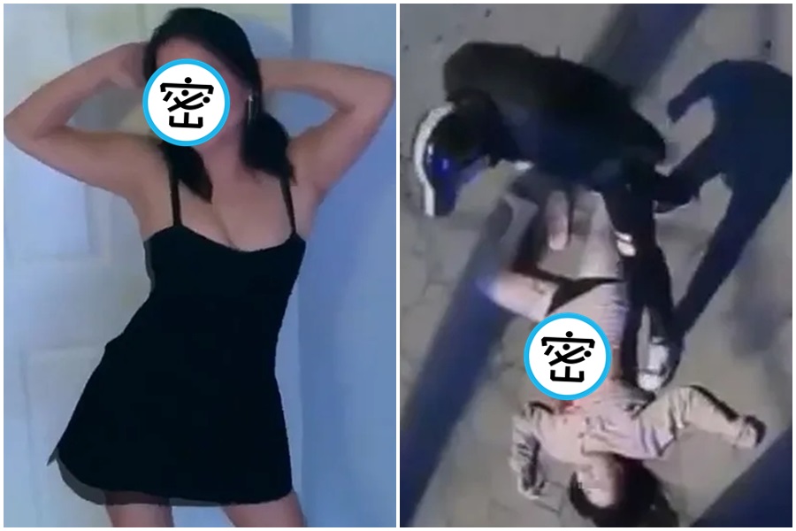 一名中國女子在街上慘遭男友亂刀狂刺死。（翻攝自推特）