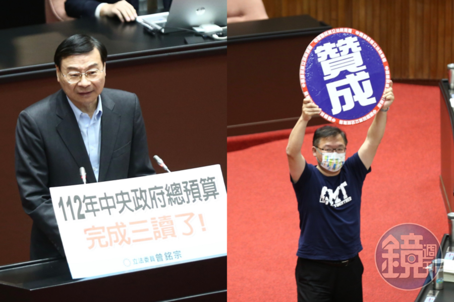 國民黨團總召曾銘宗(左)與立委李德維(右)。