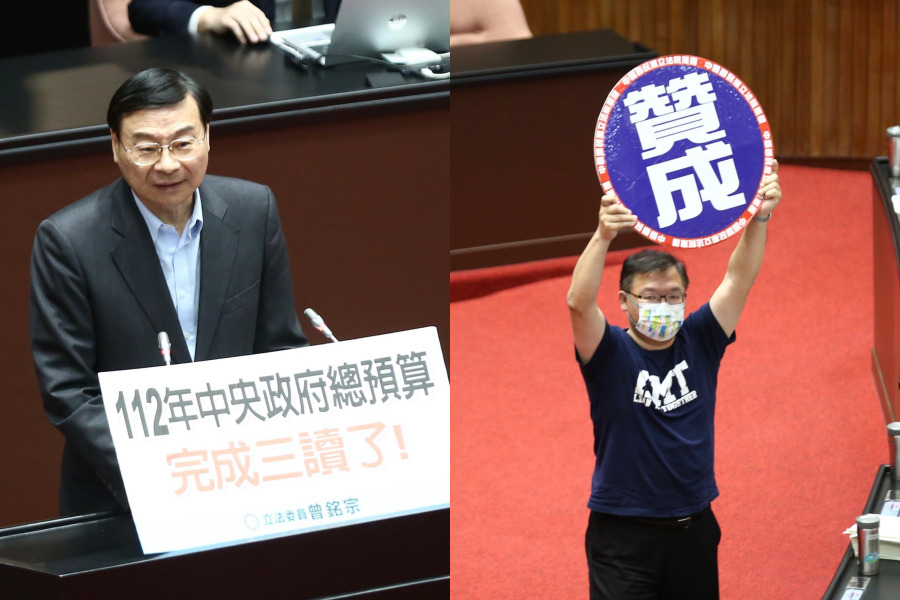 國民黨團總召曾銘宗（左）與立委李德維（右）。