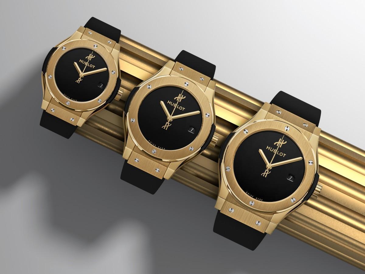 HUBLOT 宇舶 Classic Fusion Original錶款，今年新增42、38與33mm等三種尺寸，也增加鈦金屬與黑陶瓷二種材質，讓任何喜歡這只手錶的人，都找得到最適合自己的選擇。除33mm版本採用石英機芯，其餘都是自動上鏈機械機芯。 功能：時、分、秒指示；日期顯示 機芯：自動上鏈（42、38mm）；石英（33mm） 定價：約NT$749,000（大）；NT$638,000（中）；NT$553,000（小）。