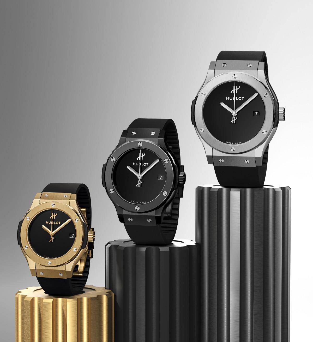 HUBLOT 宇舶 Classic Fusion Original今年新增42、38與33mm等尺寸，也有18K皇金、鈦金屬與黑陶瓷三種材質，共九種組合，讓任何喜歡這只手錶的人，都找得到最適合自己的選擇。